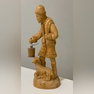 Vintage Hand Carved Asian Kyrgyzstani Hardwood Mountain Sherpa Sheep Figurine